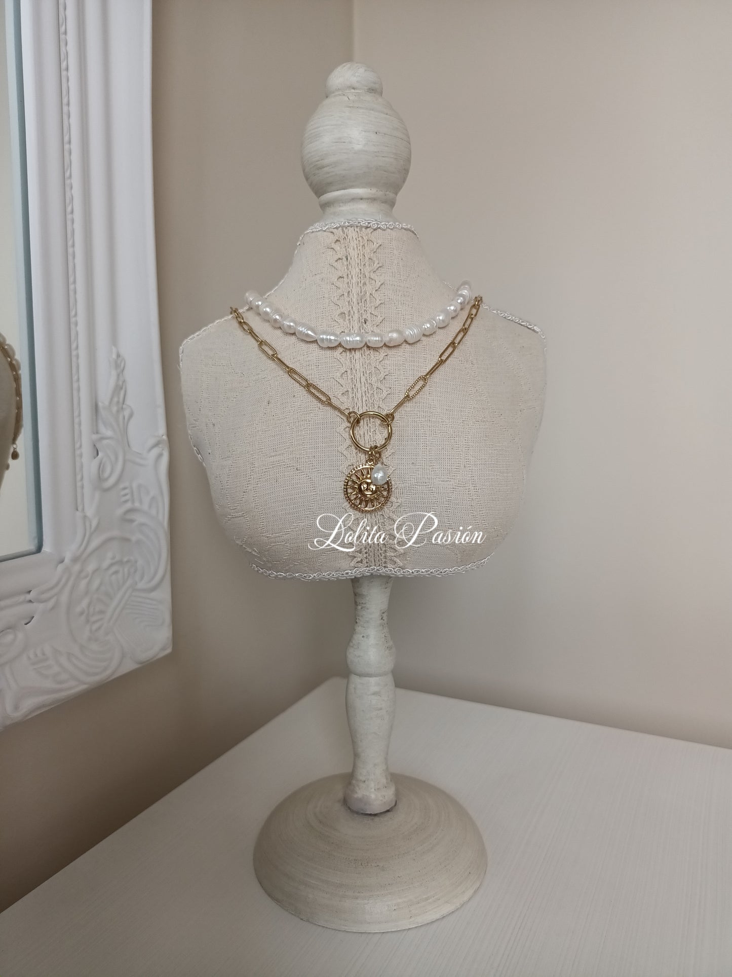 Collar sol perla natural