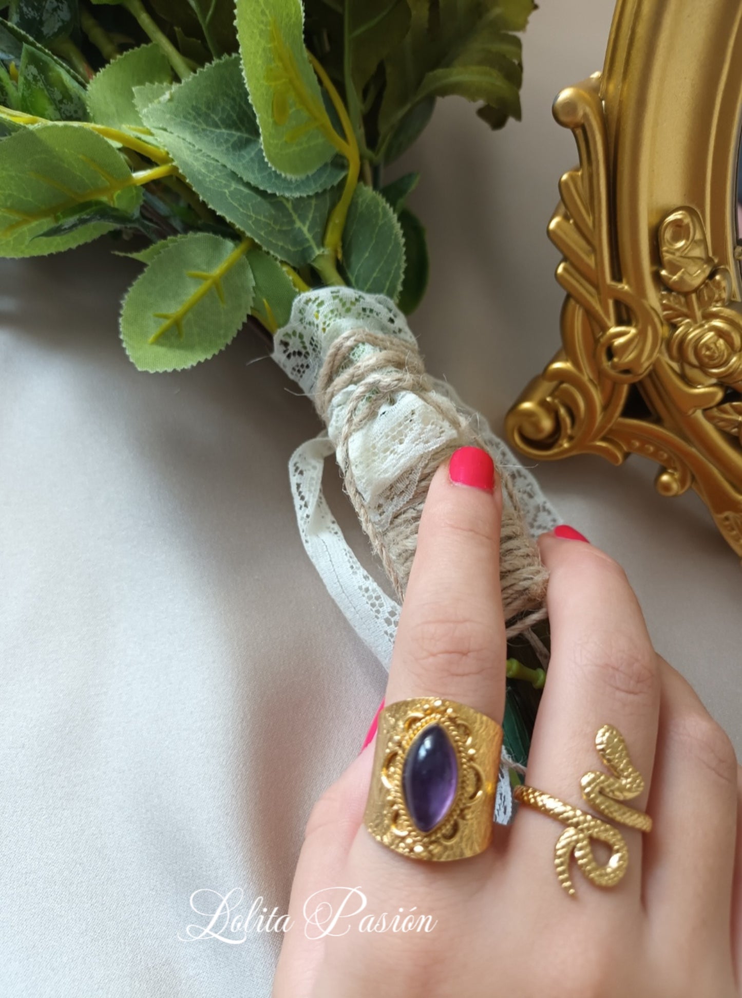Anillo amatista ajustable