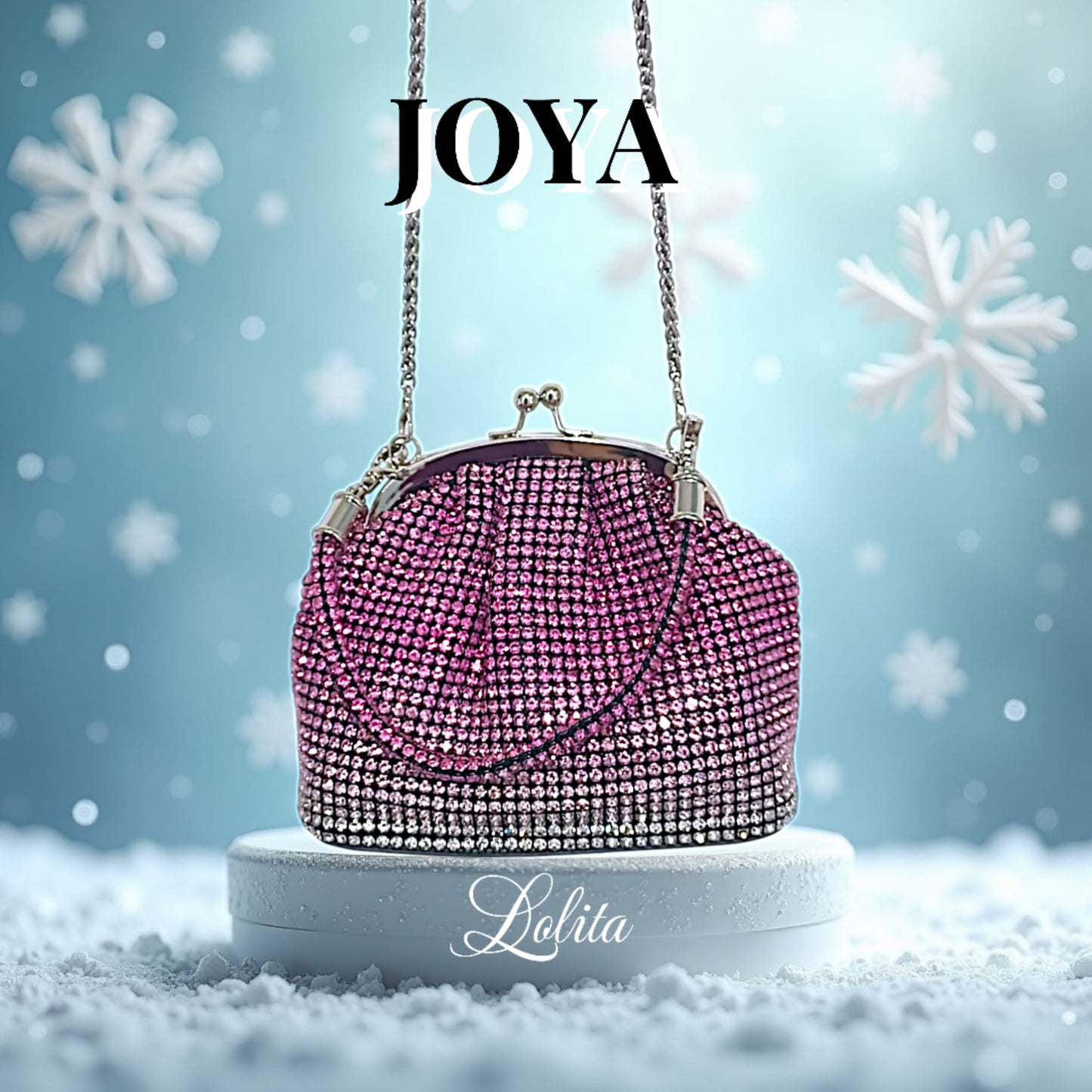 Bolso piedras rosas
