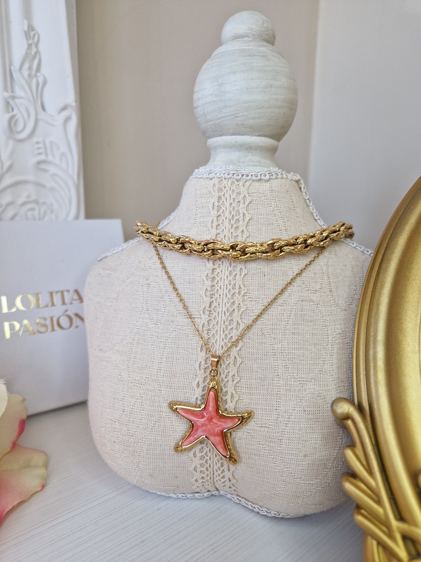 COLLAR ESTRELLITA SALMÓN