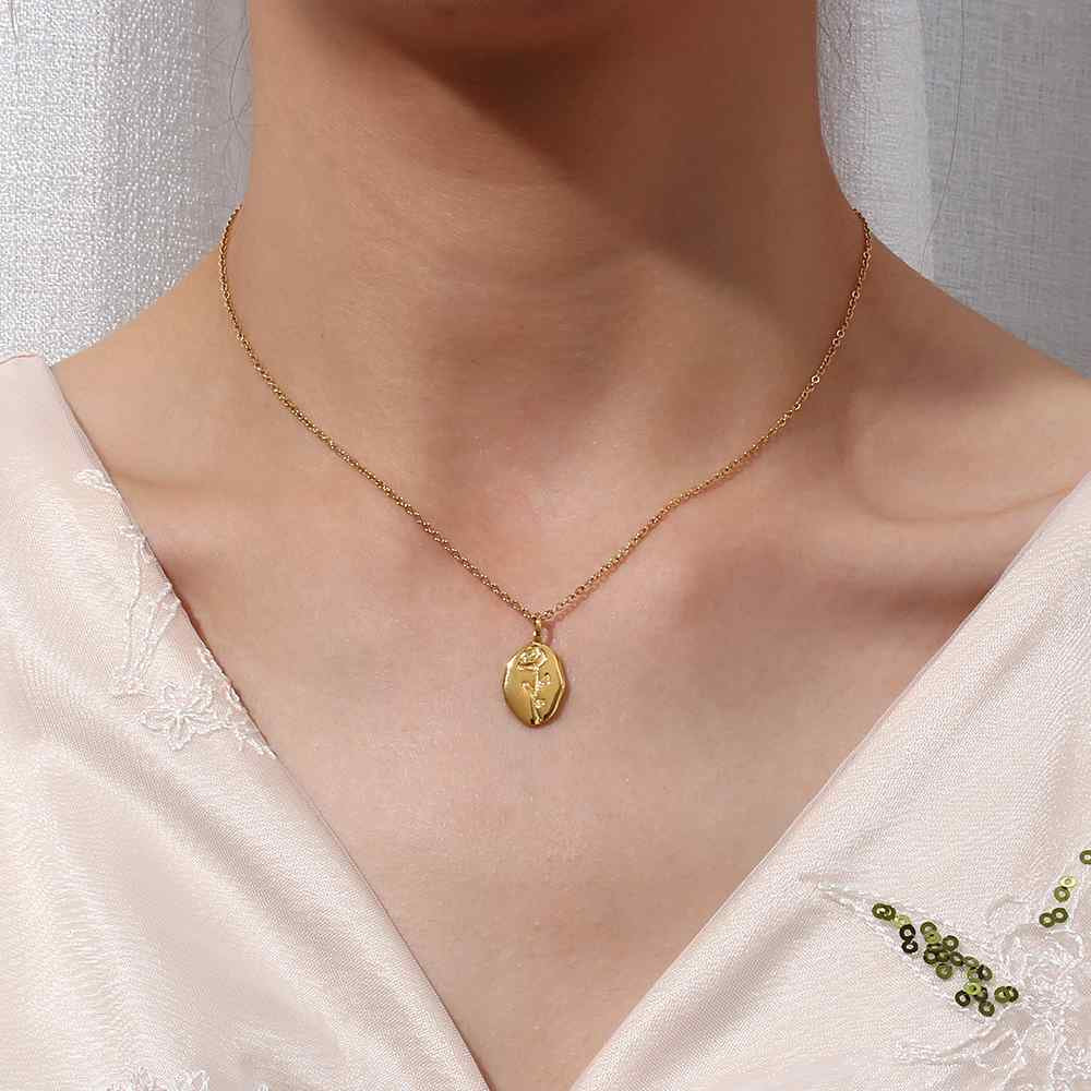 Collar rosa dorado