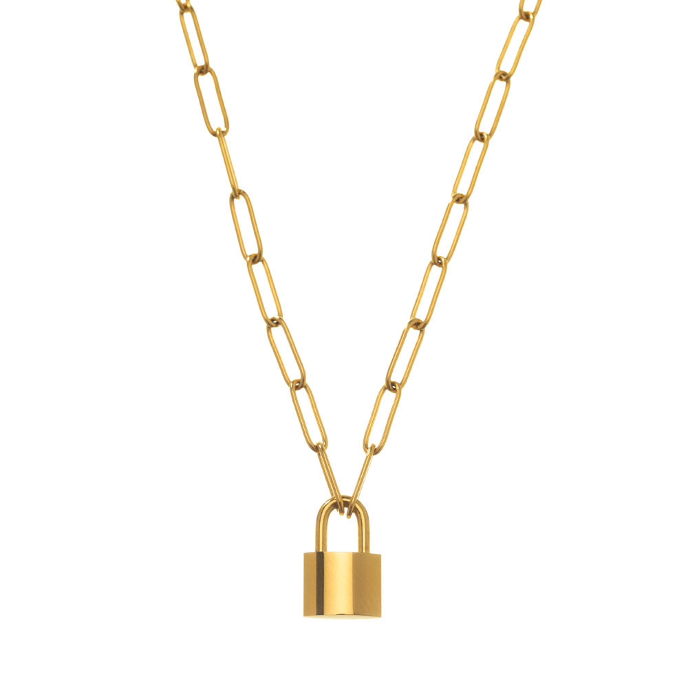 Collar candado dorado