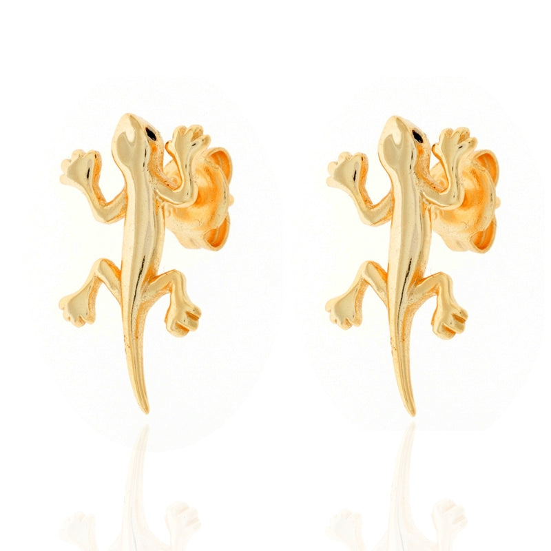 Pendientes lagartija dorados