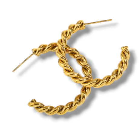 PENDIENTES SEMI ARO TRENZADO