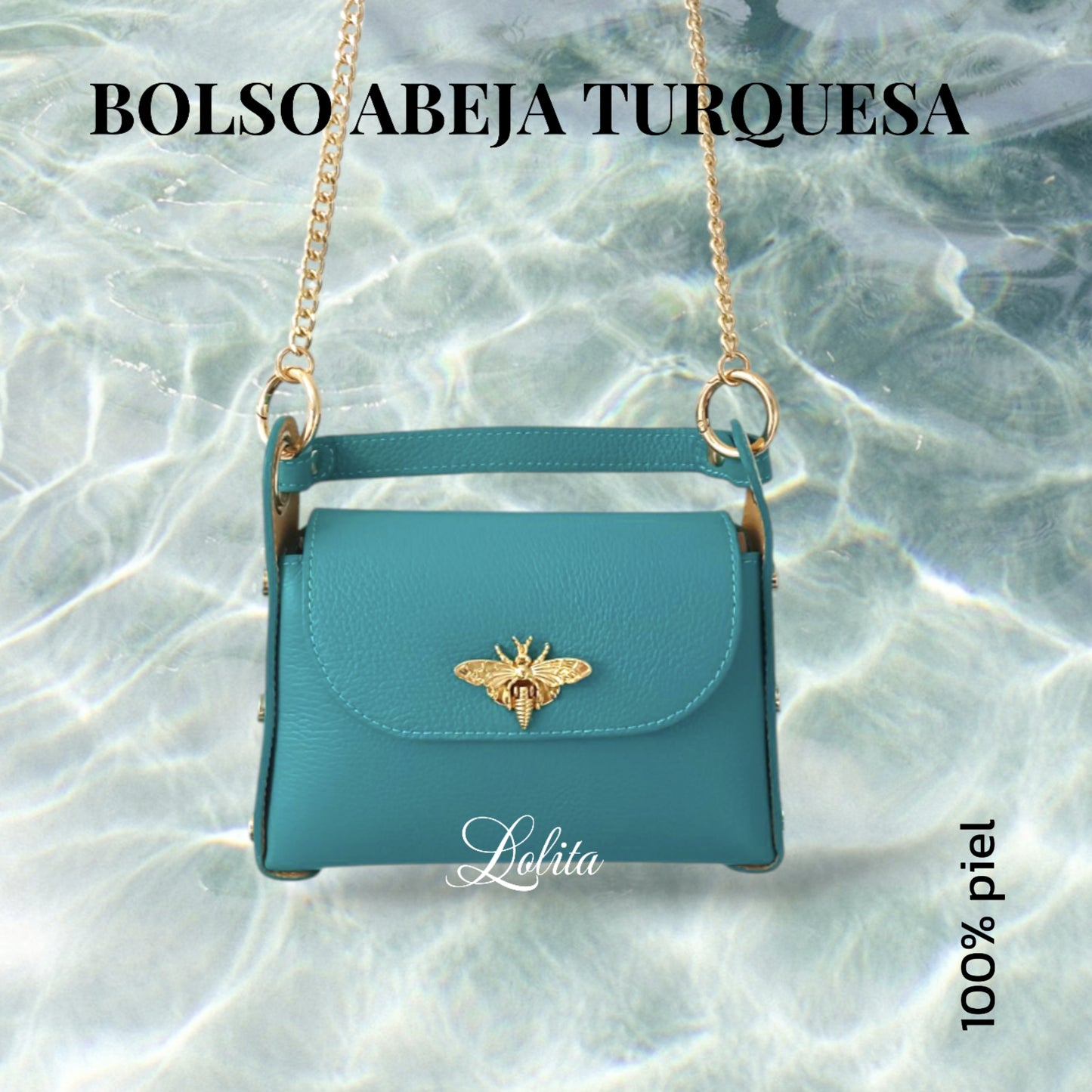 BOLSO ABEJA TURQUESA