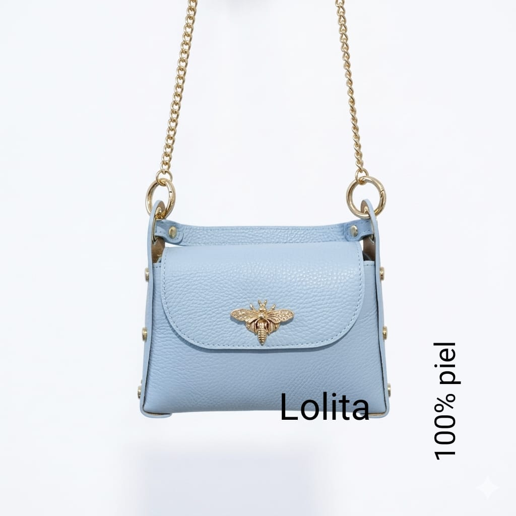 BOLSO ABEJA AZUL CELESTE