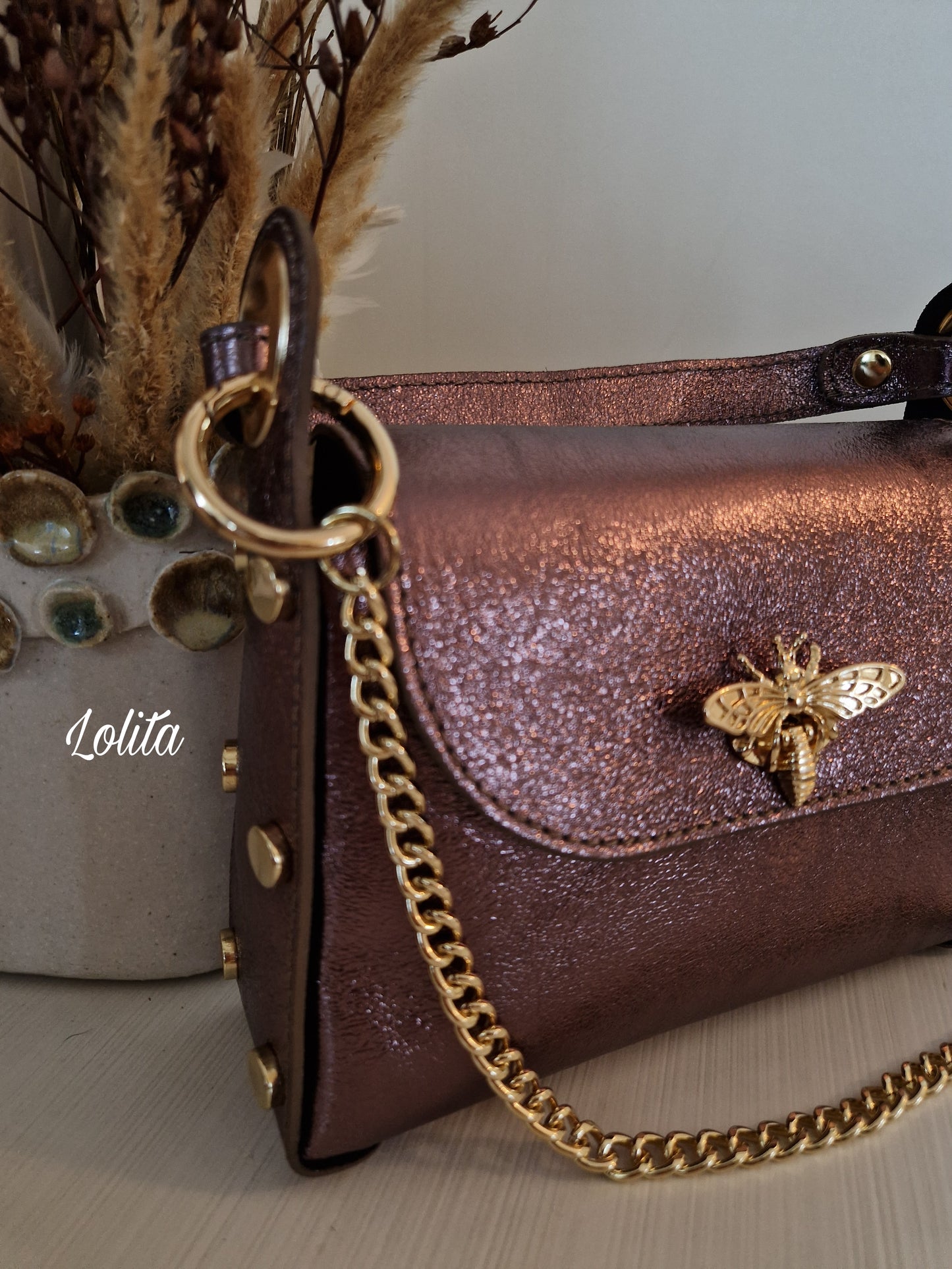 BOLSO ABEJA BERENJENA