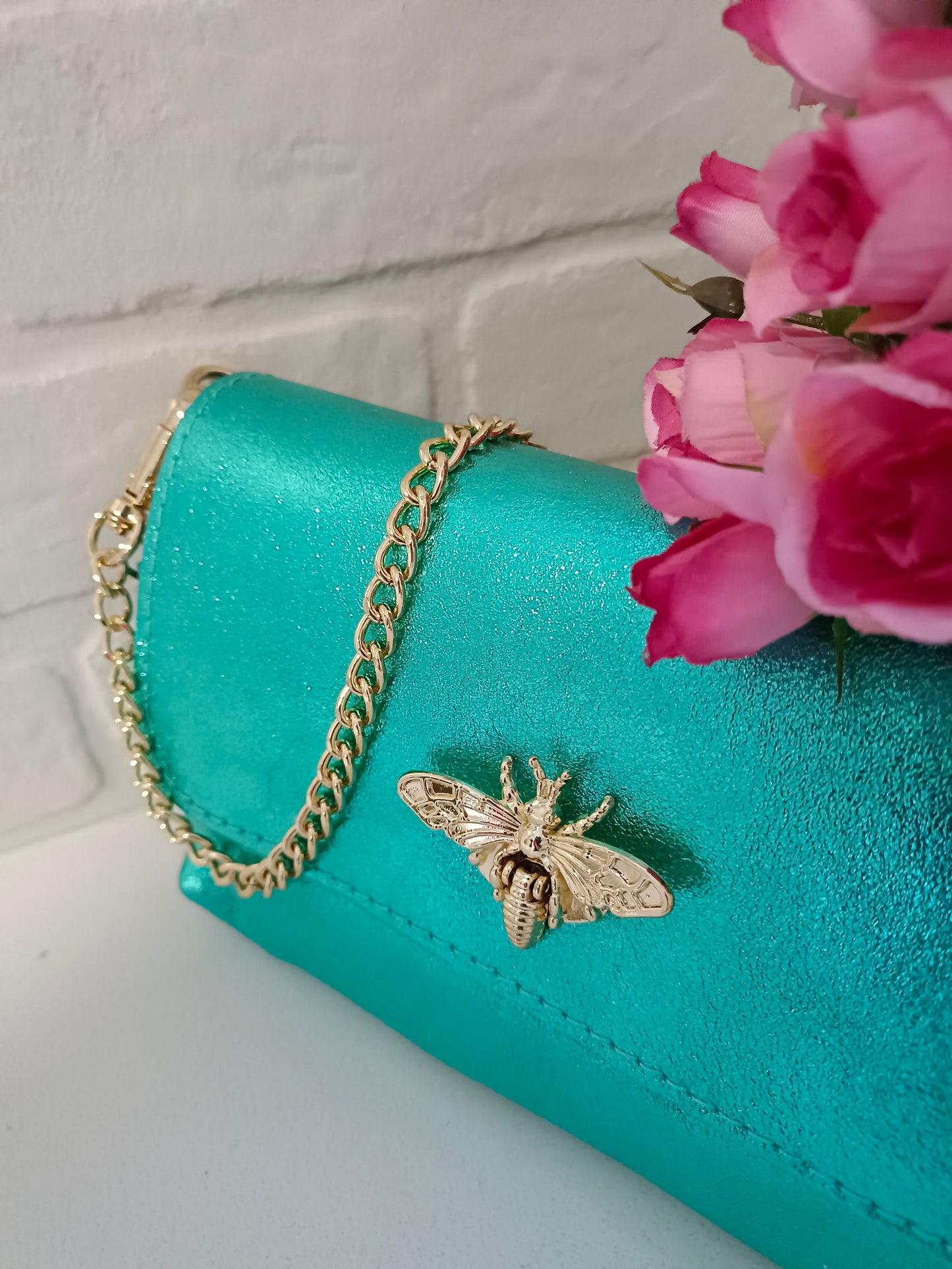 BOLSO ABEJA AGUAMARINA