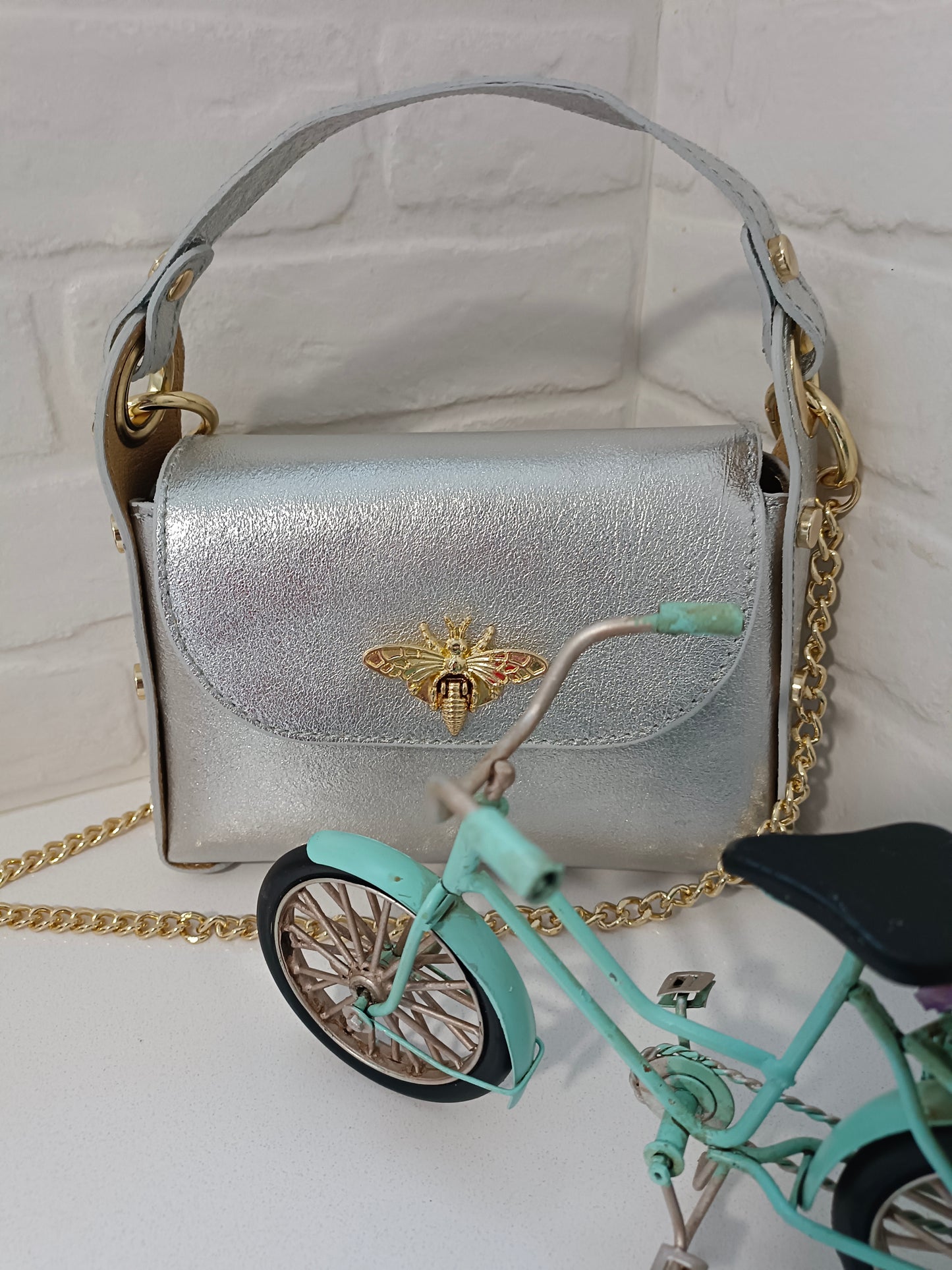 BOLSO ABEJA PLATA