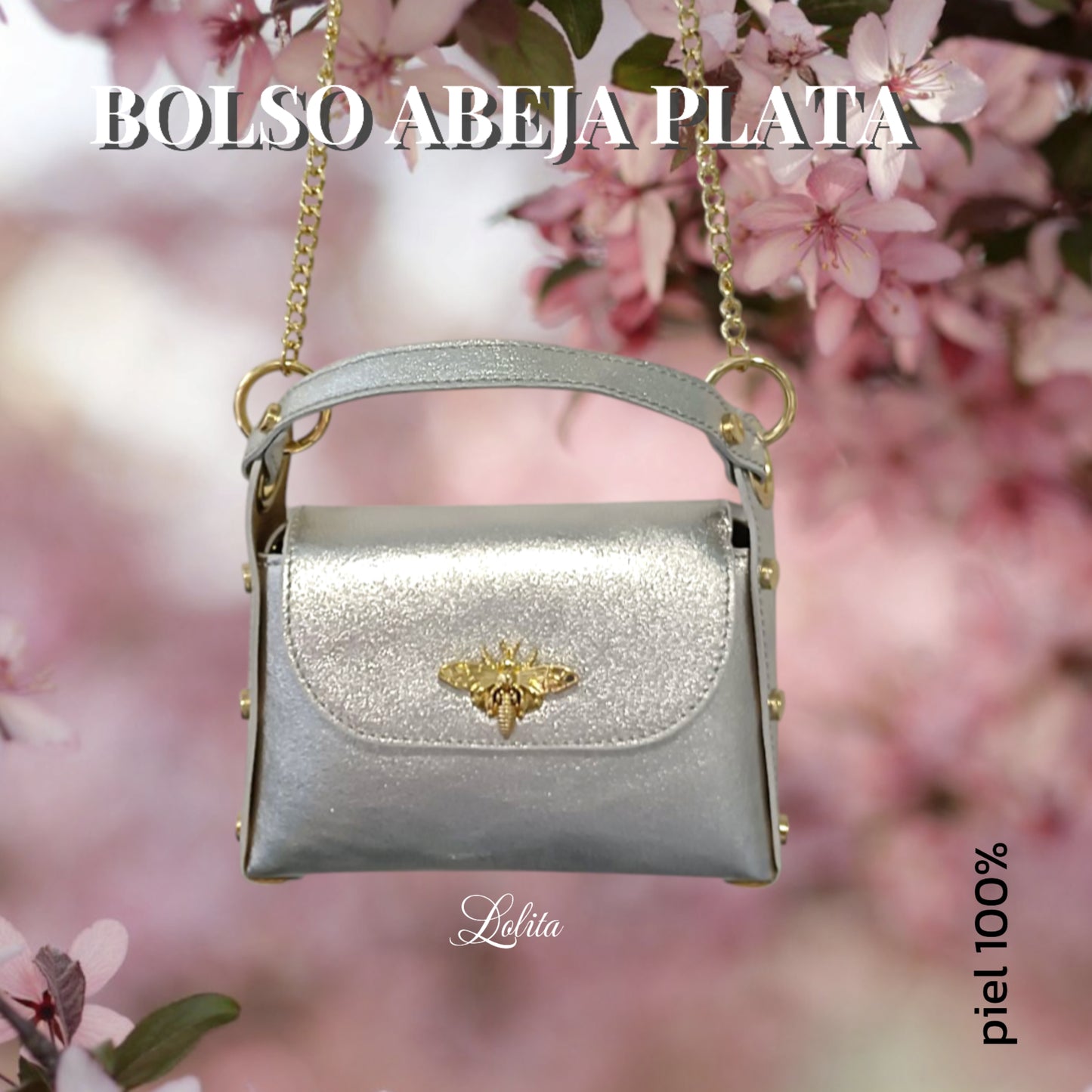 BOLSO ABEJA PLATA