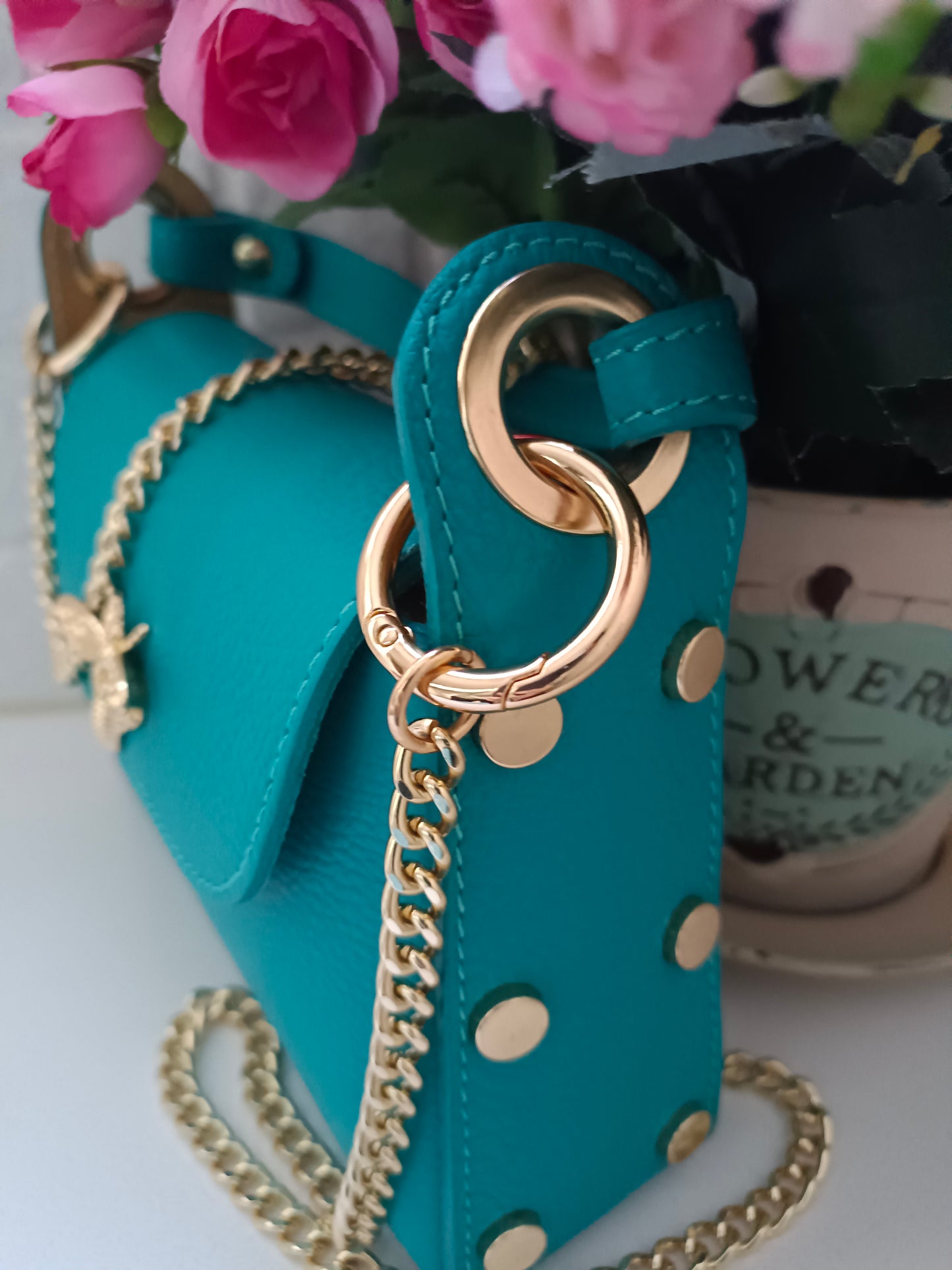 BOLSO ABEJA TURQUESA