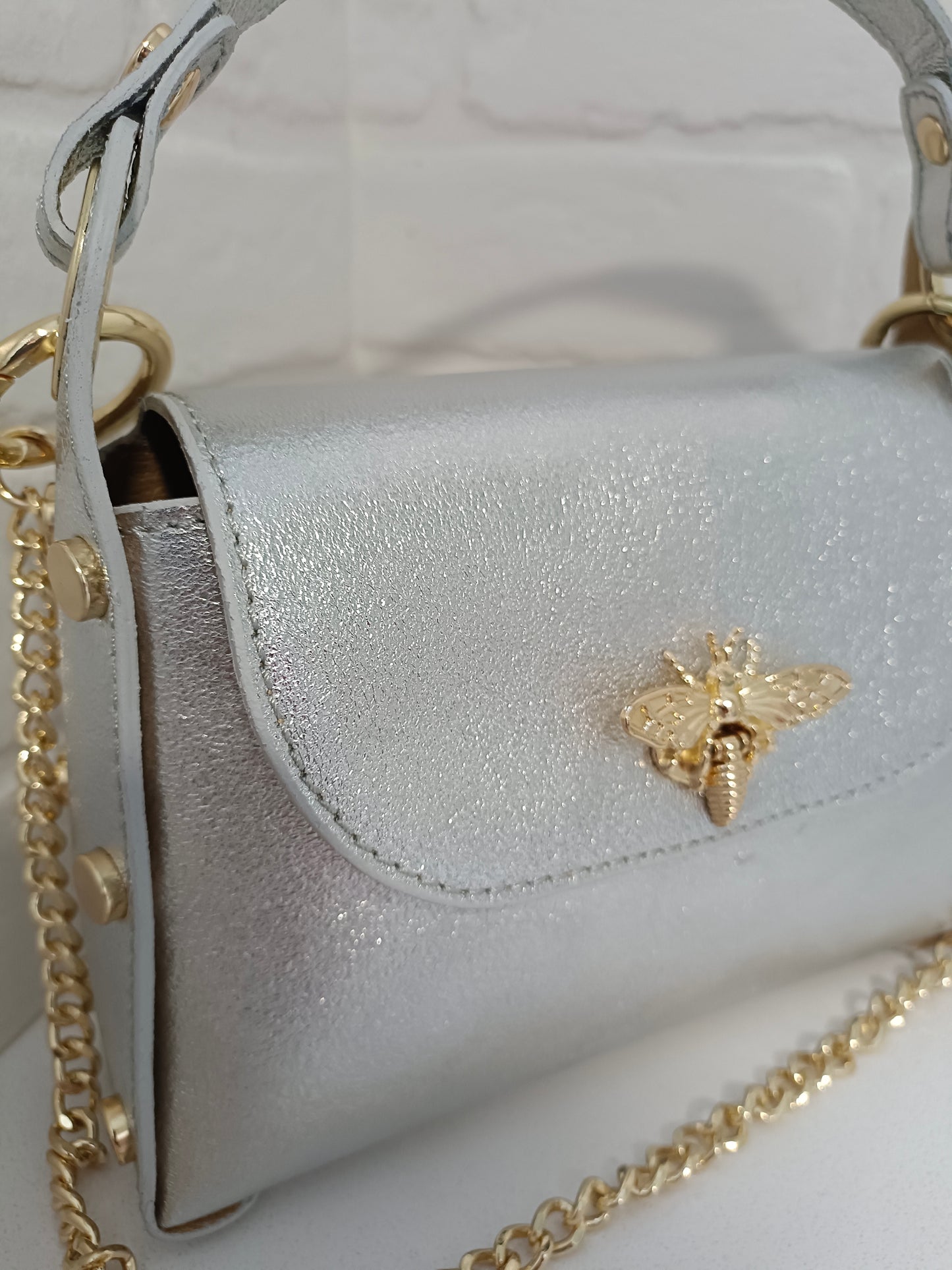 BOLSO ABEJA PLATA