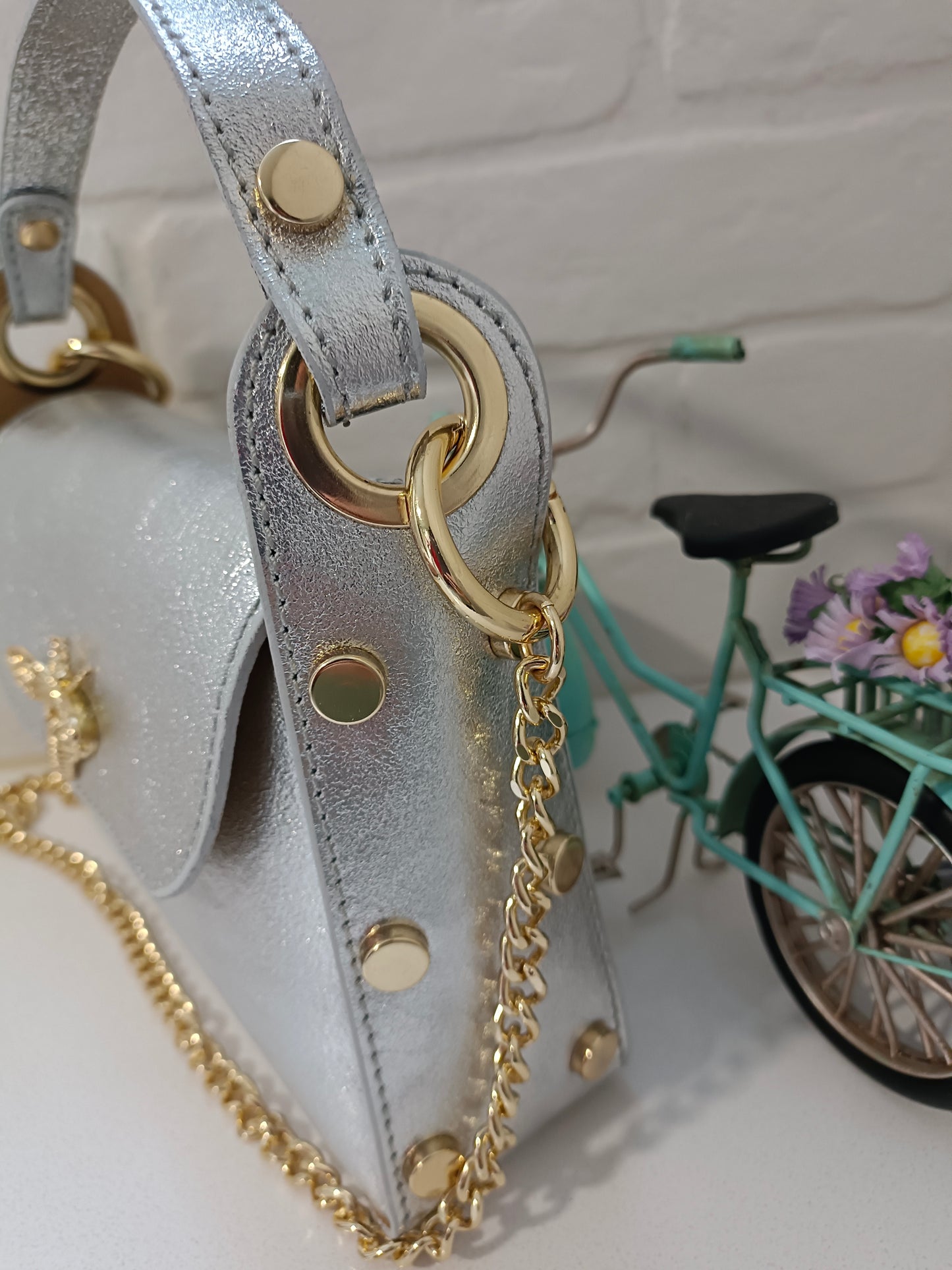 BOLSO ABEJA PLATA