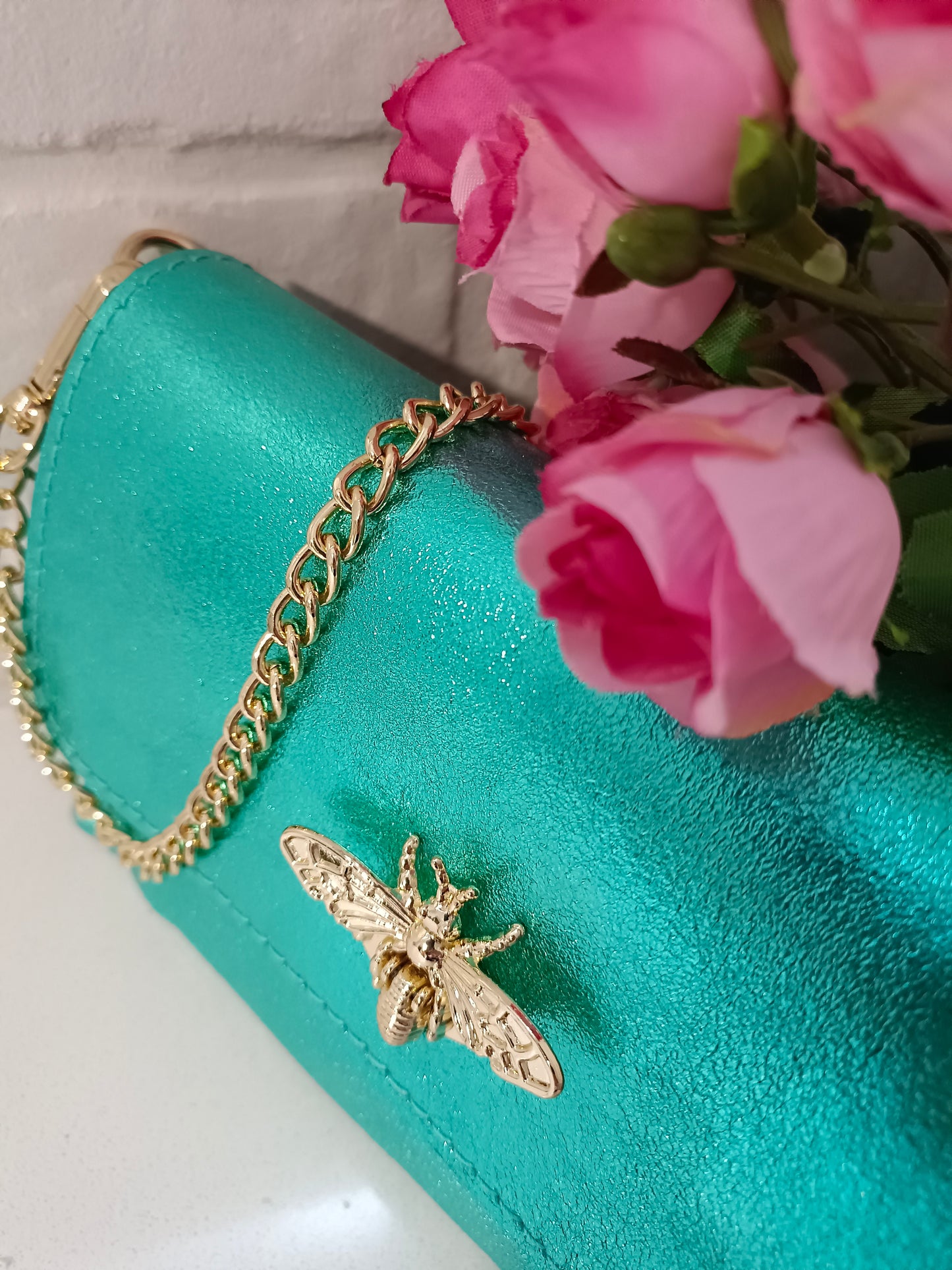 BOLSO ABEJA AGUAMARINA
