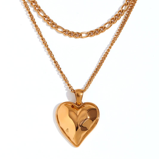 collar corazón dorado