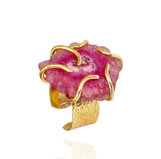 ANILLO ÁGATA FUCSIA