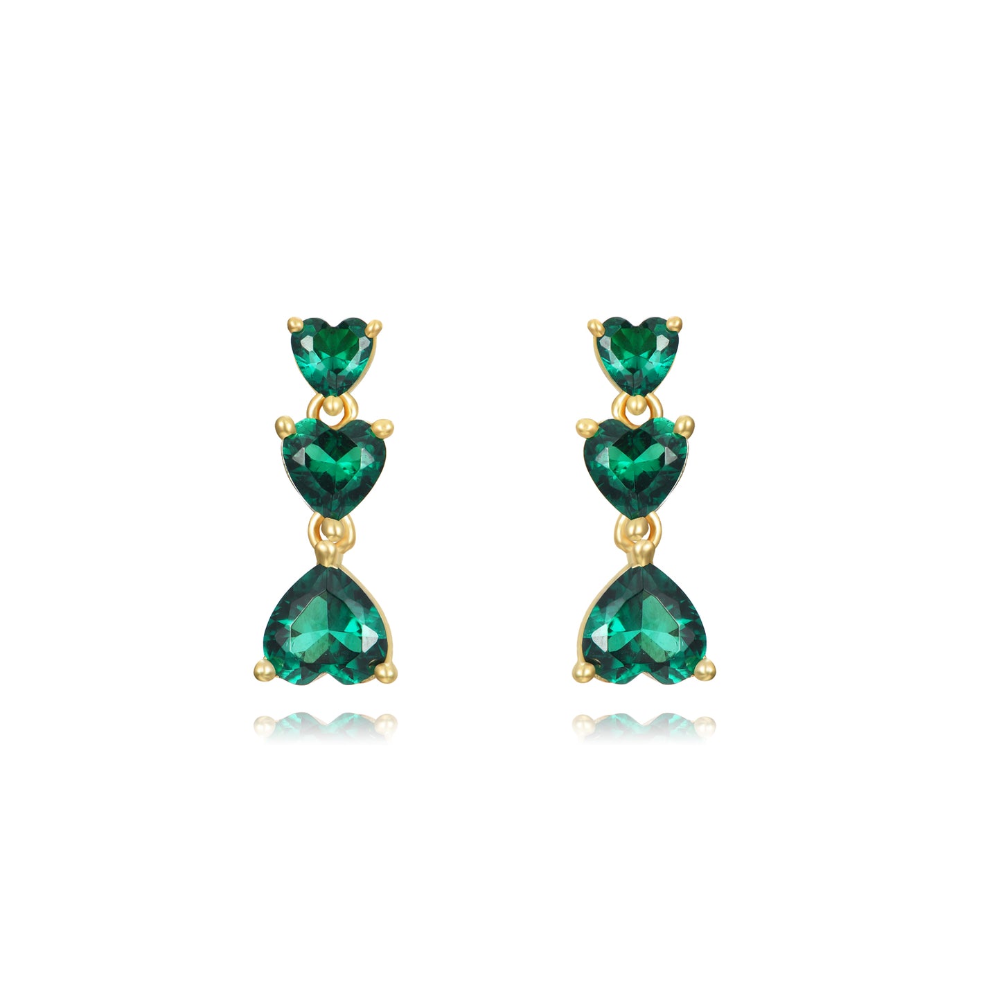 Pendientes corazones verdes