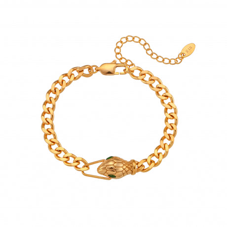 Pulsera dorada serpiente