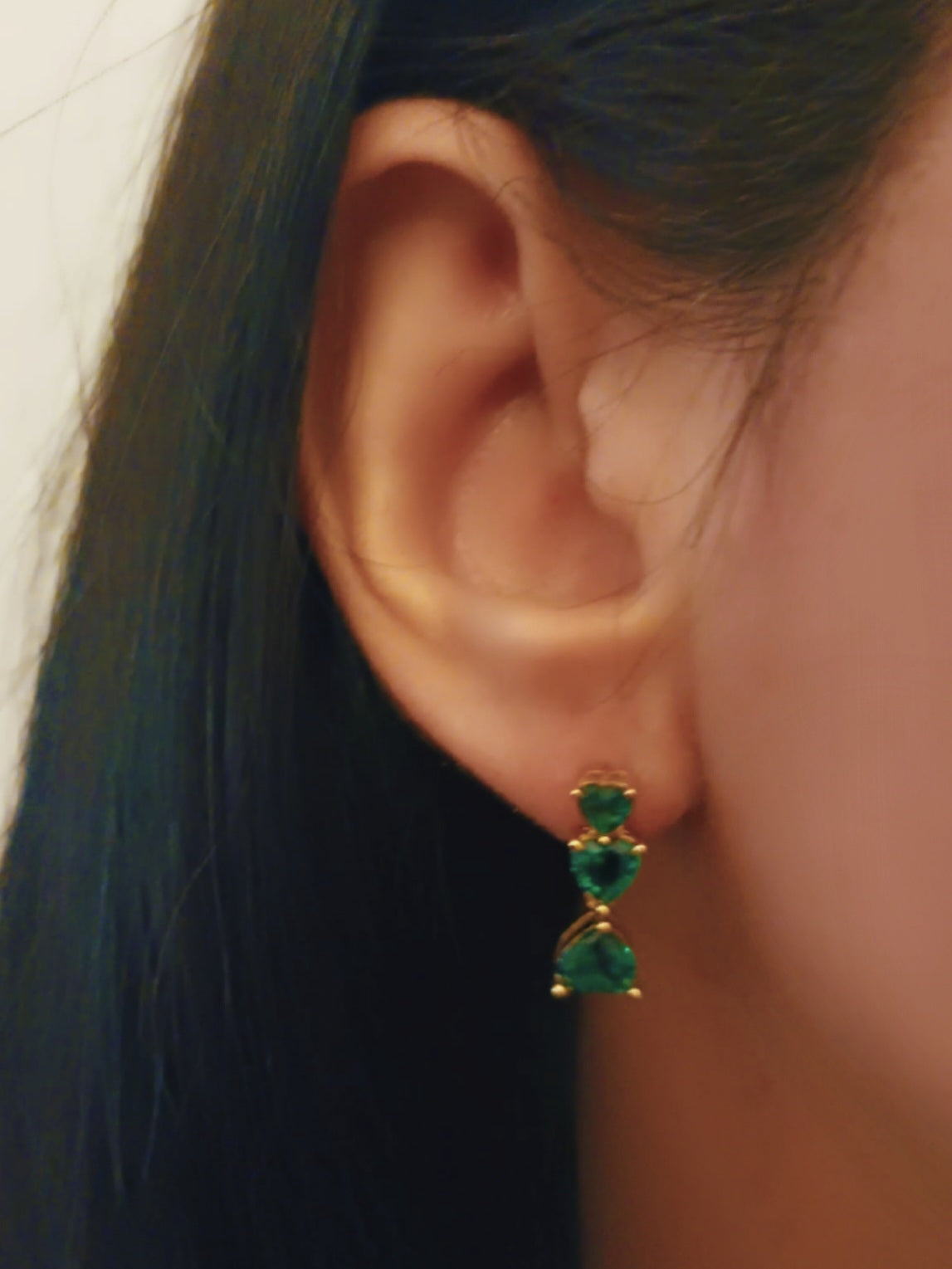 Pendientes corazones verdes