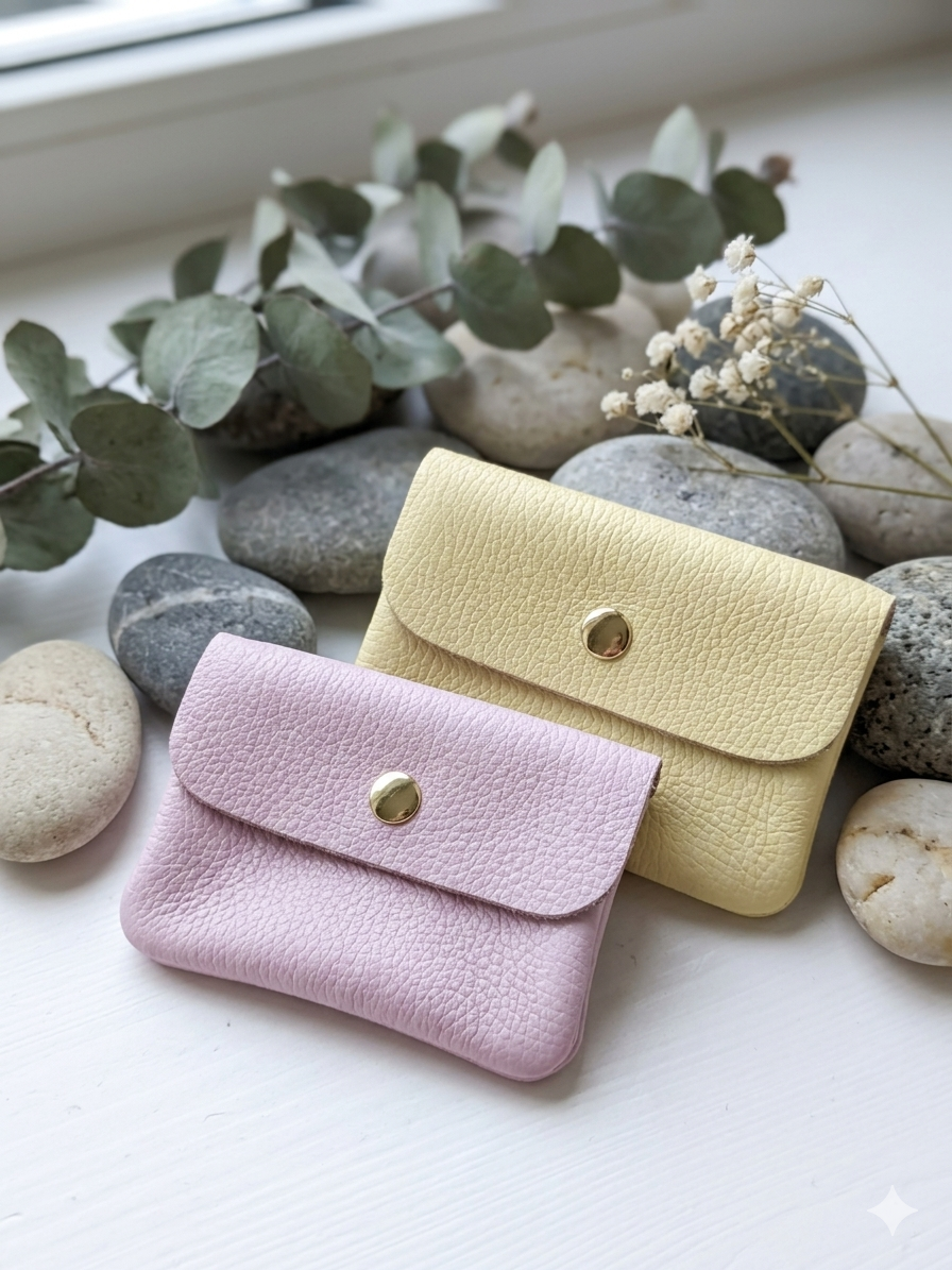 MONEDERO PIEL AMARILLO
