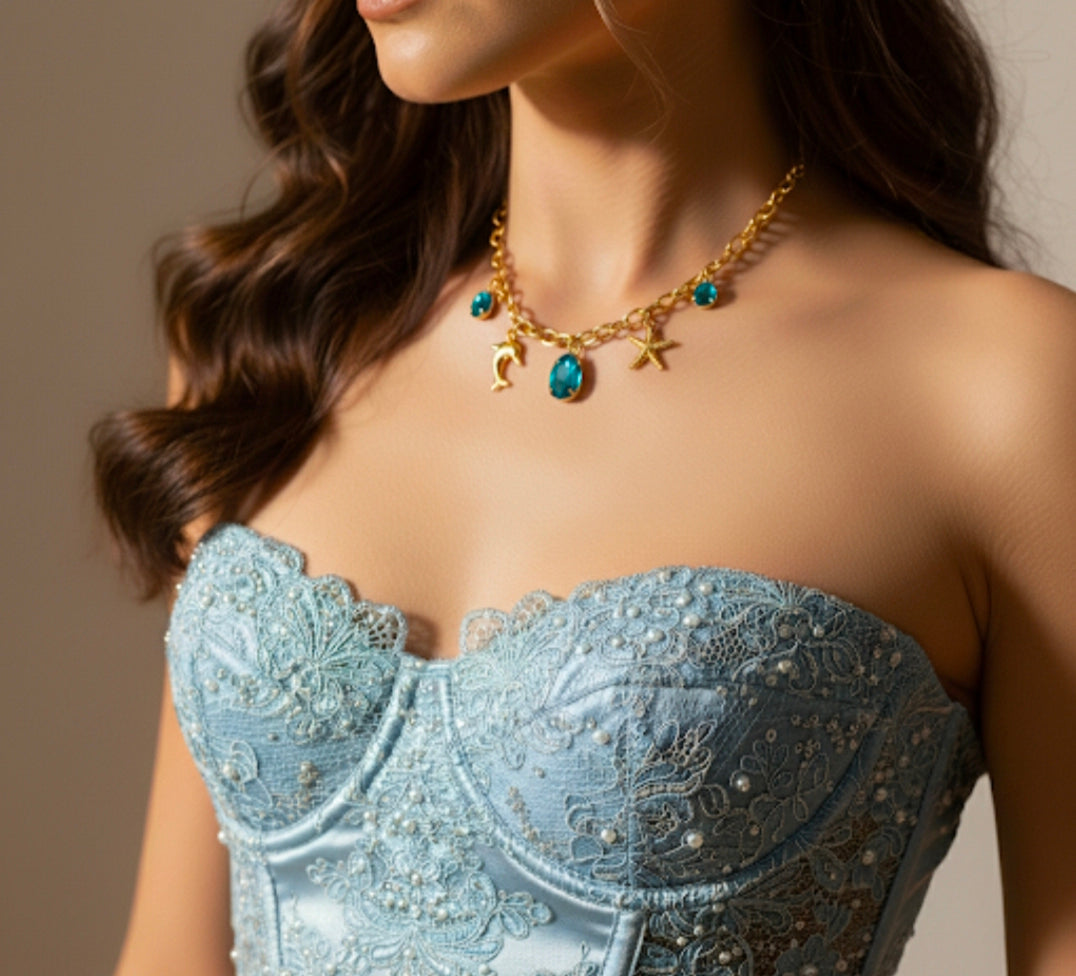 collar tesoros del mar acero