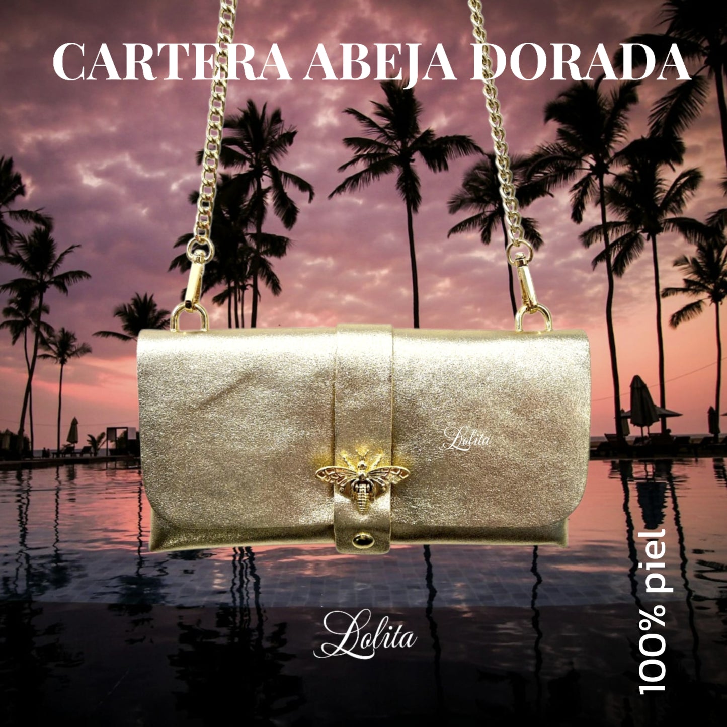 CARTERA ABEJA DORADA