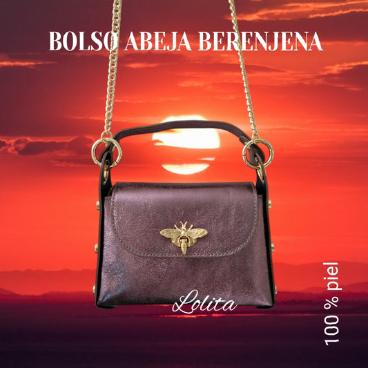 BOLSO ABEJA BERENJENA