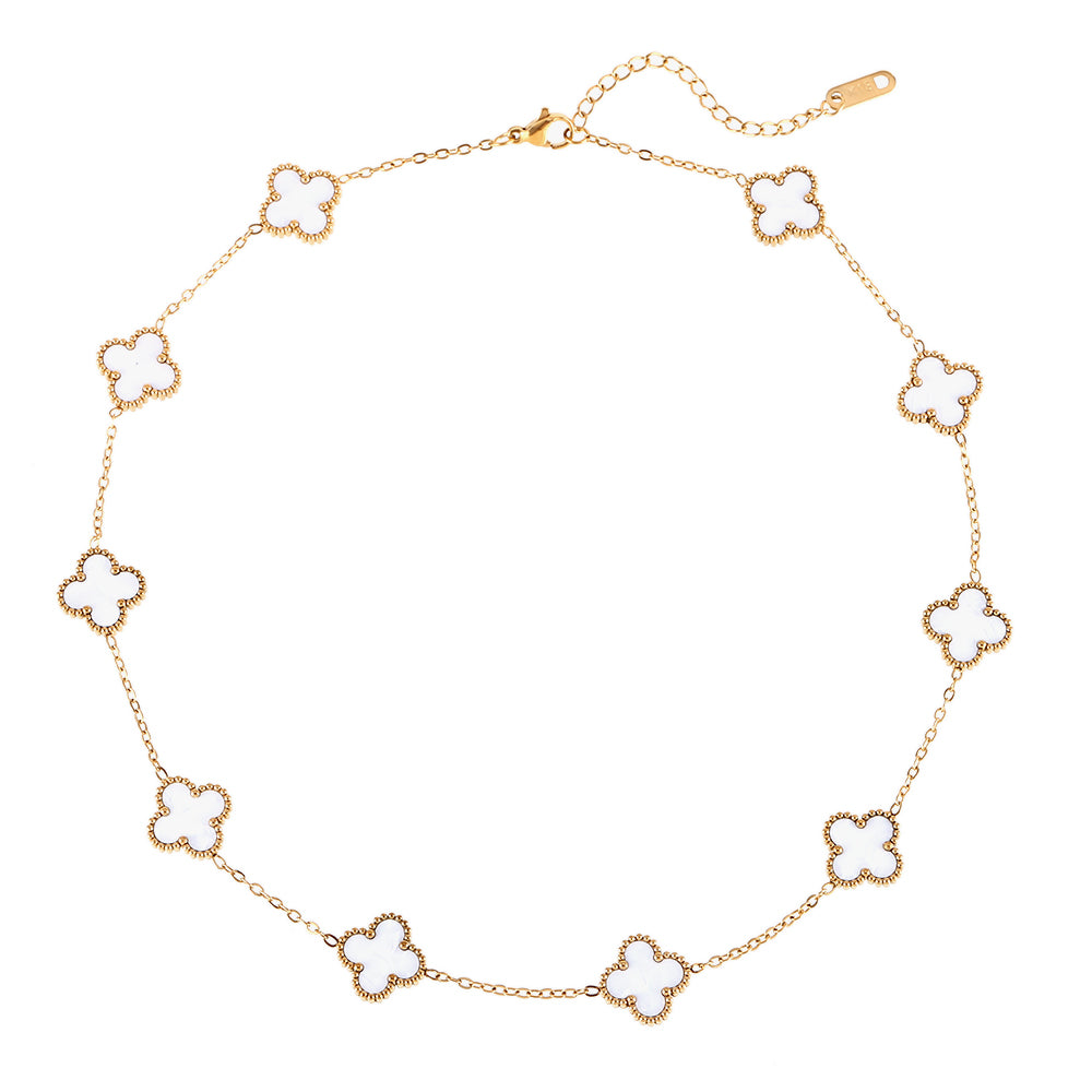 COLLAR TRÉBOL BLANCO